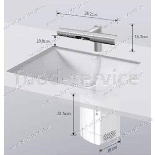Смеситель для воды Berg AK7120 полированный хром с сушилкой для рук